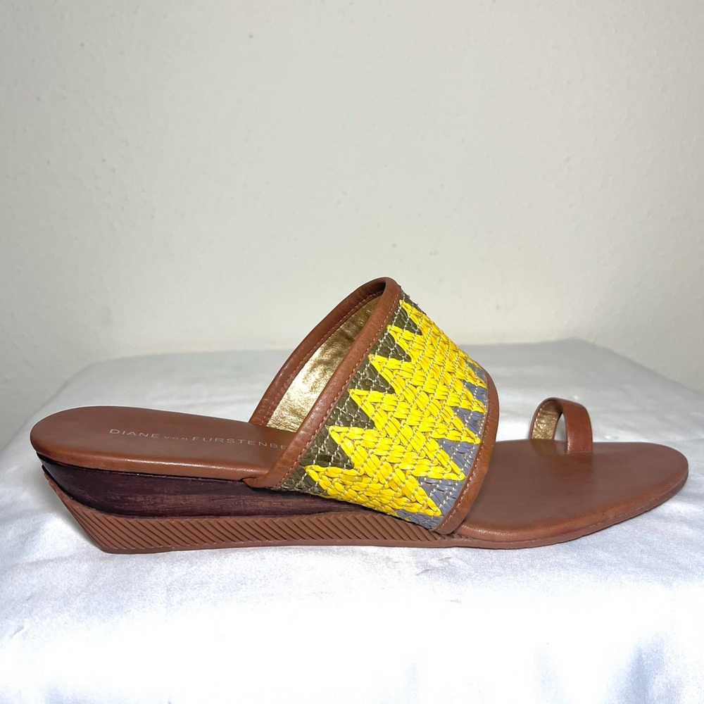 Diane Von Furstenberg leather woven sandals